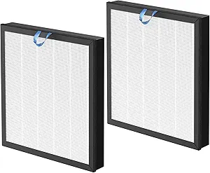 2 Pack Vital 100S Replacement Filter for LEVOIT Vital 100S and Vital 100S-P Air Purifier, 3-in-1 HEPA Filter,Efficiency Activated Carbon for Home Large Room Bedroom, Vital 100S-RF, White