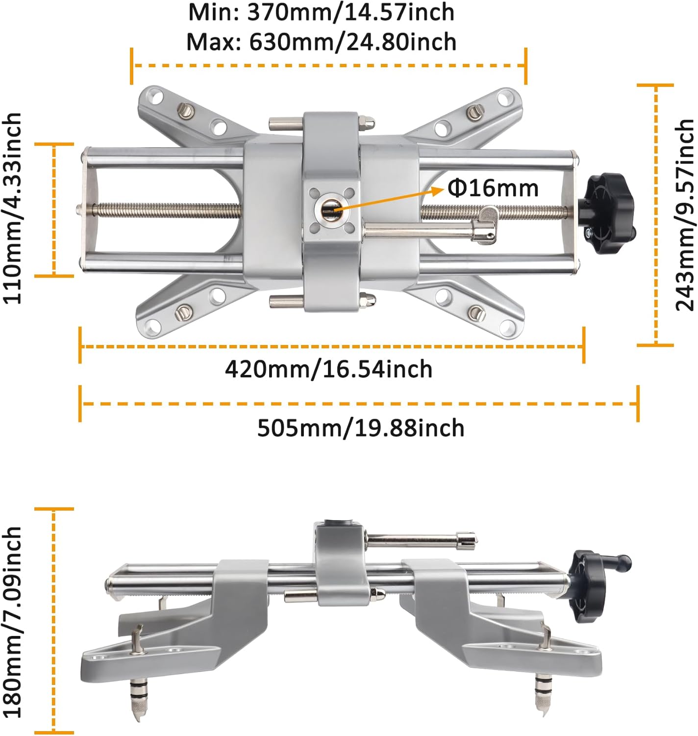 4-Piece Wheel Alignment Tool, Alignment Wheel Clamp, for Any Car Alignment Tool Kit, Fits 11-25-Inch Rims