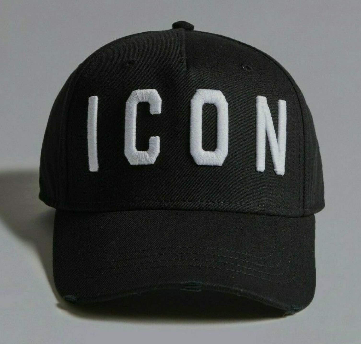 DSQUARED 2 Icon Distressed Black Cap, Schwarz , Einheitsgröße