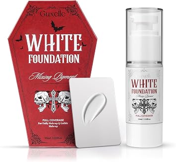 White Liquid Foundation, Waterproof Full Coverage Foundation Mixer, White Base with Makeup Mixing Palette for Goths SFX & Daily Makeup.