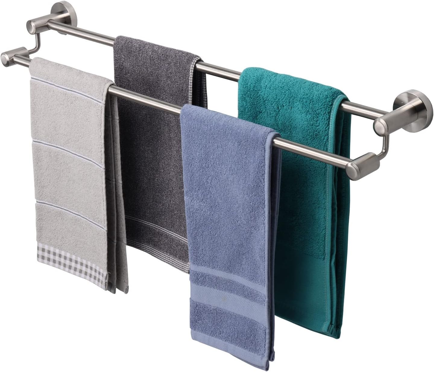 TocTen Double Bath Towel Bar - Thicken SUS304 Stainless Steel Towel Rack for Bathroom, Bathroom Accessories Double Towel Rod Heavy Duty Wall Mounted Towel Holder (Brushed, 30IN)(similar no same)