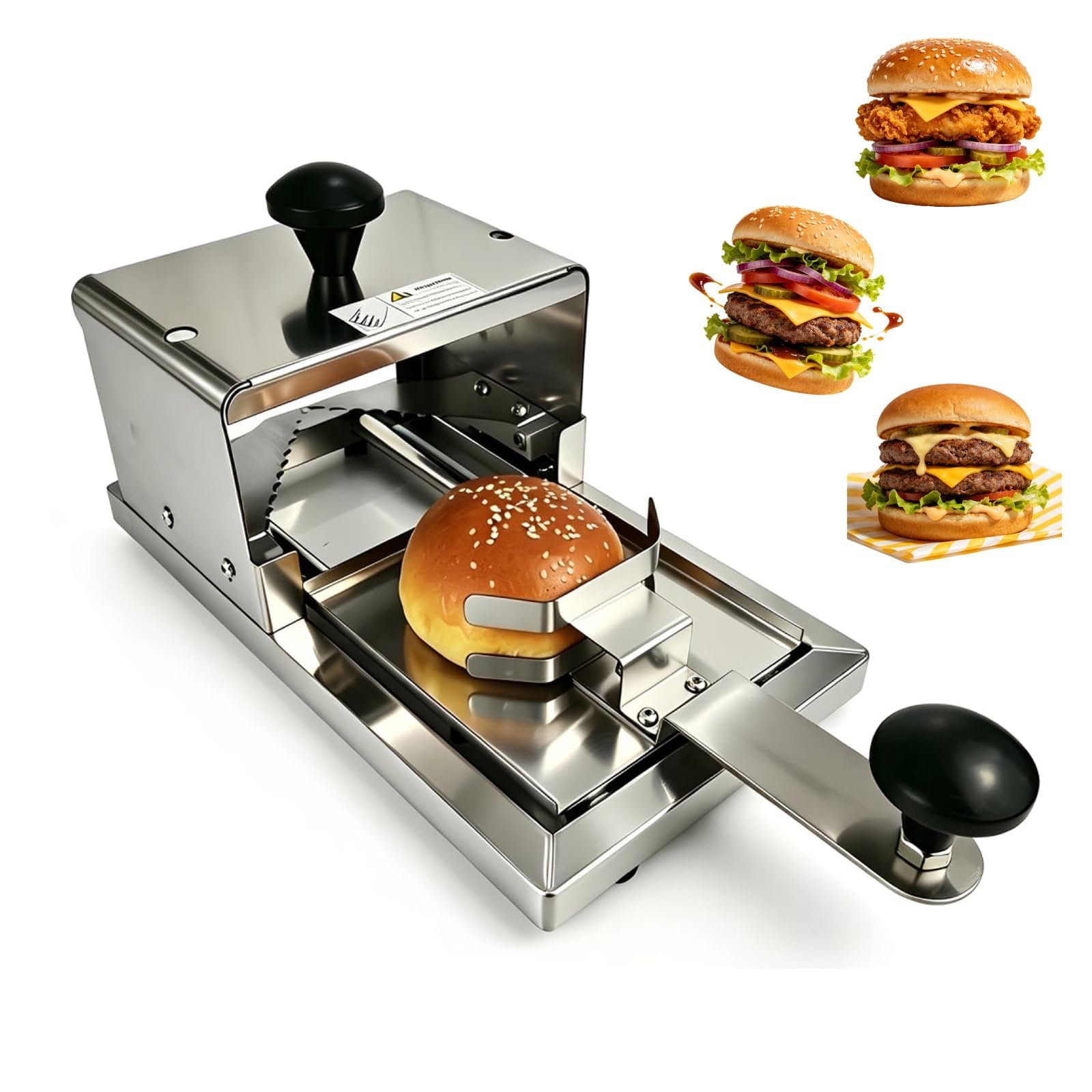 Cortador manual de hamburguesas con grosor ajustable de acero inoxidable