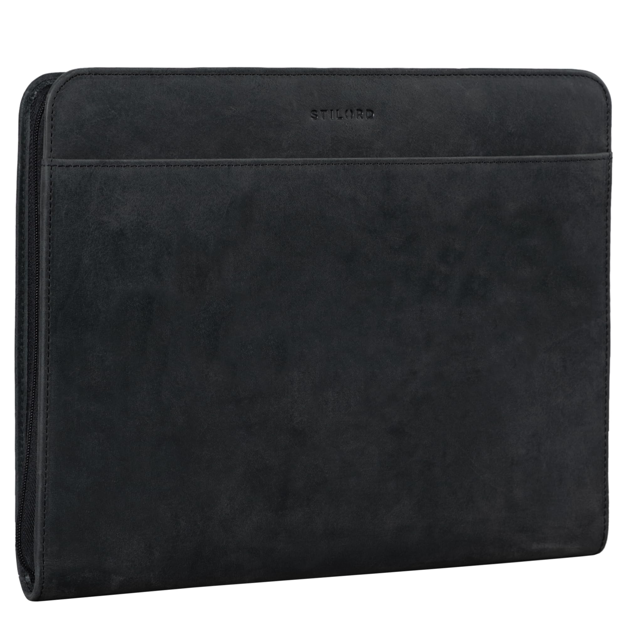 STILORD “Massimo” Cartella Portadocumenti A4 Pelle con Cerniera Custodia Organizer Vintage Portablocco per MacBook 13,3’ Colore:milano - marrone