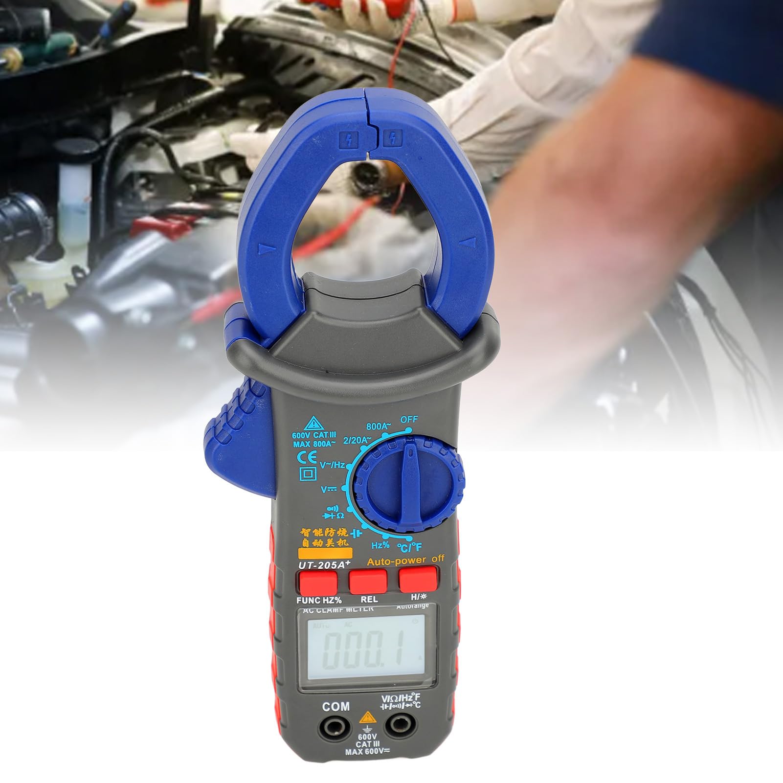 Multímetro Digital de Amperios de Voltios de CA, Herramienta de Reparación de Automóviles de Medición Sensible sin Contacto para Trabajos Eléctricos