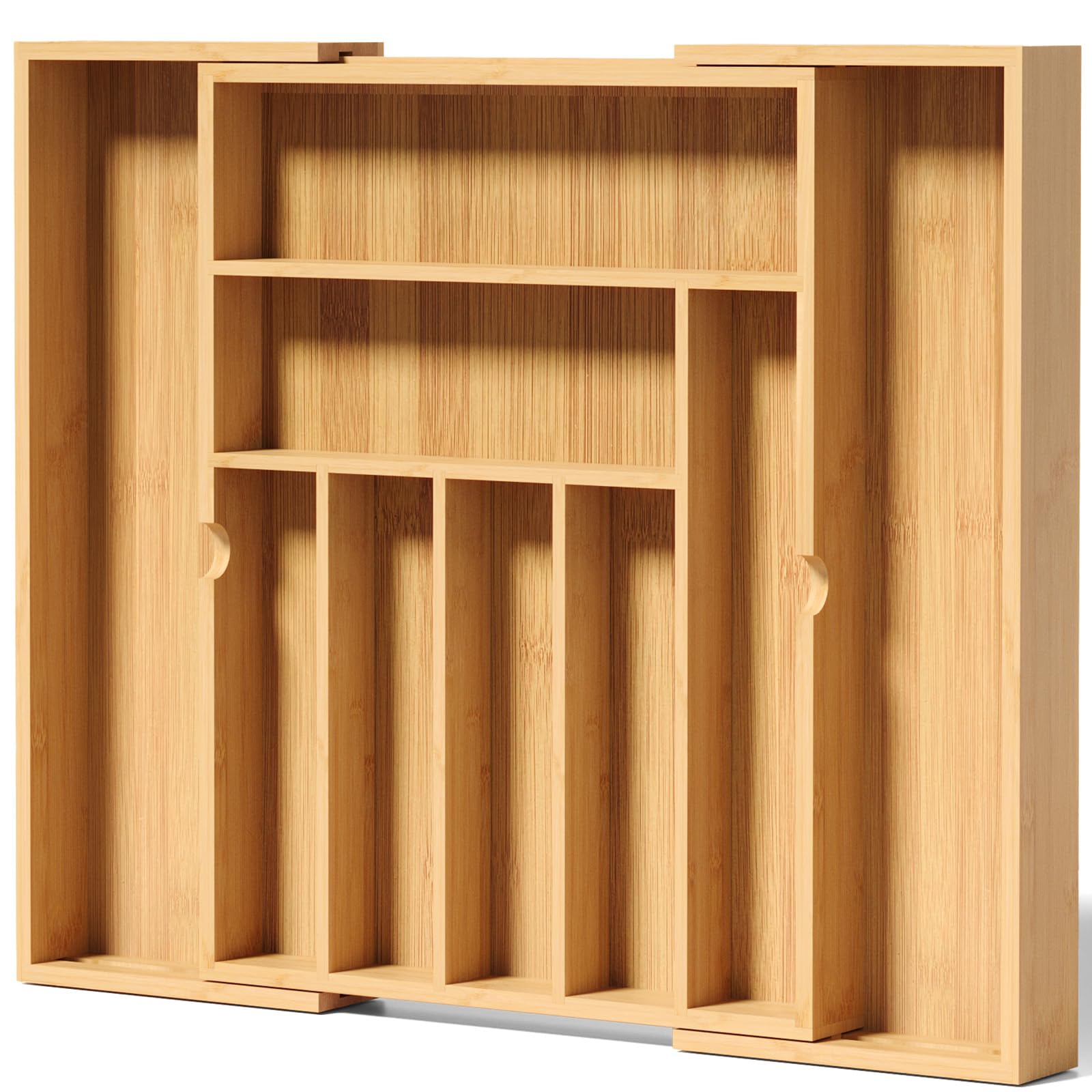 Fibogollo Cutlery Organiser Bamboo Extendable Kitchen Drawer