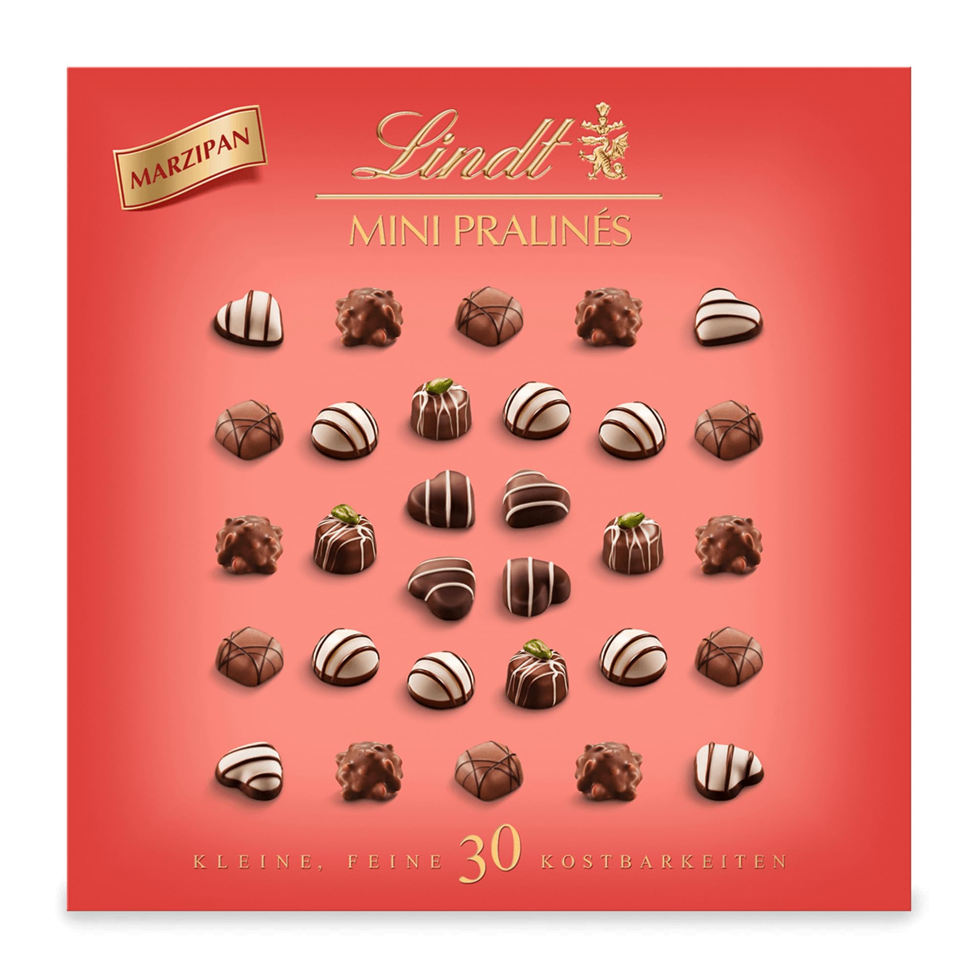 Lindt Schokolade - Marzipan Mini Pralinés | 163 g | Pralinen Schachtel mit je 30 Pralinen in 6 köstlichen Sorten | Pralinengeschenk | Schokoladengeschenk