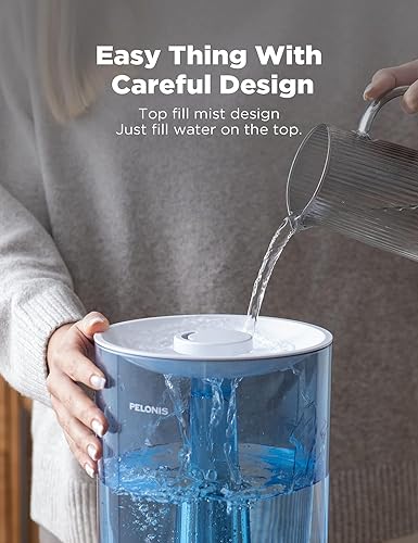 Miniatura 8 de Pelonis Humidificadores de niebla cálida y fría para dormitorio, habitación grande, hogar y bebé, humidificador ultrasónico de niebla fría y cálida