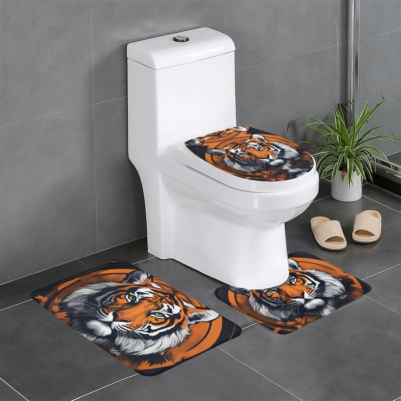 Tapis de bain tigre antidérapant pour éviter les glissades et garder le sol de douche sec