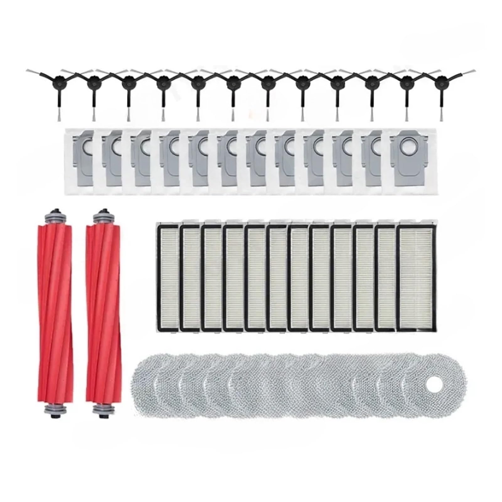 PORRSYDCD Main Roller Side Brush Filter Mop Pad Cloth Dust Bag，Compatible With Roborock Qrevo S, Qrevo Pro, Qrevo MaxV, Qrevo Plus Vacuum Parts(Set 2)