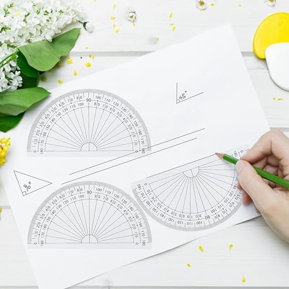 TSHAOUN 10PCS Kunststoff Winkelmesser 4 Zoll Protractor Clear Protractor School 180 Grad Geometrie Winkelmesser Winkelmesser Geometrie Werkzeuge Kunststoff Geometrie Messen Lineal(10 Pack)