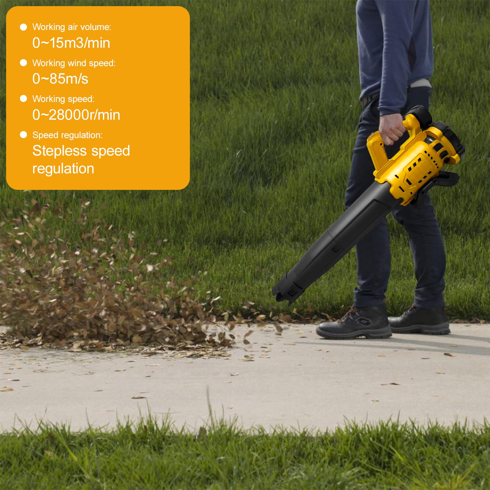 Professional Akku-Laubbläser Für Dewalt Akku | Bürstenloser Otor Blas-Luftstro Bis Zu 306k/h