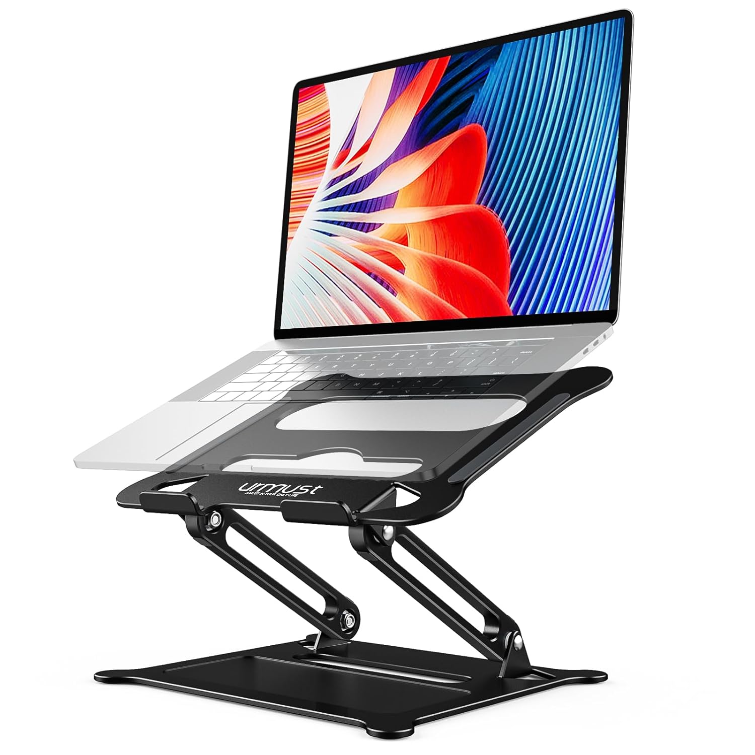 Urmust Laptop Notebook Stand Holder Adjustable Laptop Stand Portable Computer Riser Compatible with MacBook Air Pro HP Dell