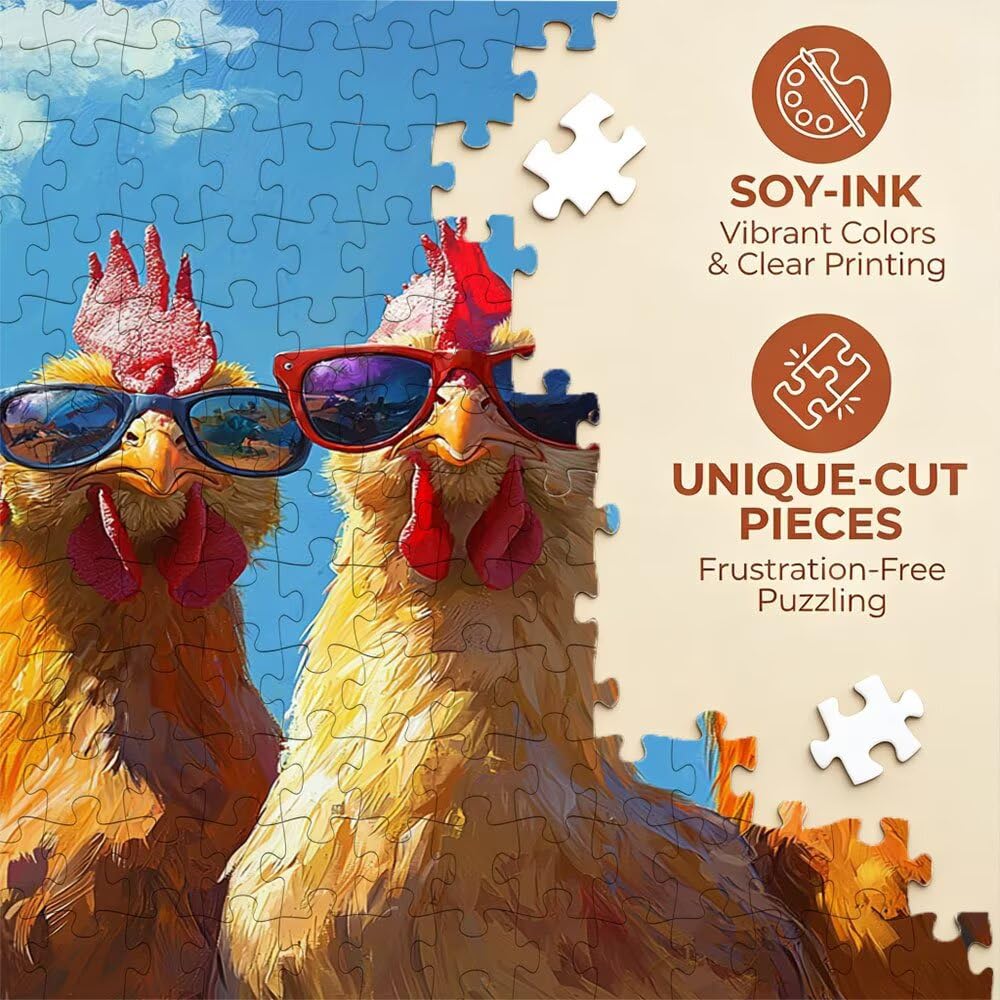 Puzzle 6000 sztuk, okulary przeciwsłoneczne z kurczakiem dla dorosłych 6000, drewniane puzzle, klasyczne gry edukacyjne, niemożliwe wyzwanie, rodzina gier, kreatywny prezent DX0YL1-475