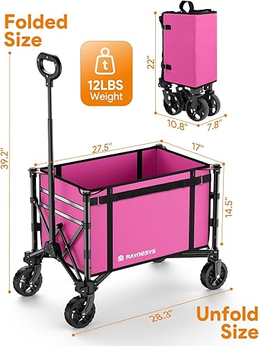 Miniatura 32 de Carro plegable 3 en 1 que se convierte en banco, carrito plegable de 220 libras con ruedas, carrito de compras de 120 L para comestibles, carrito