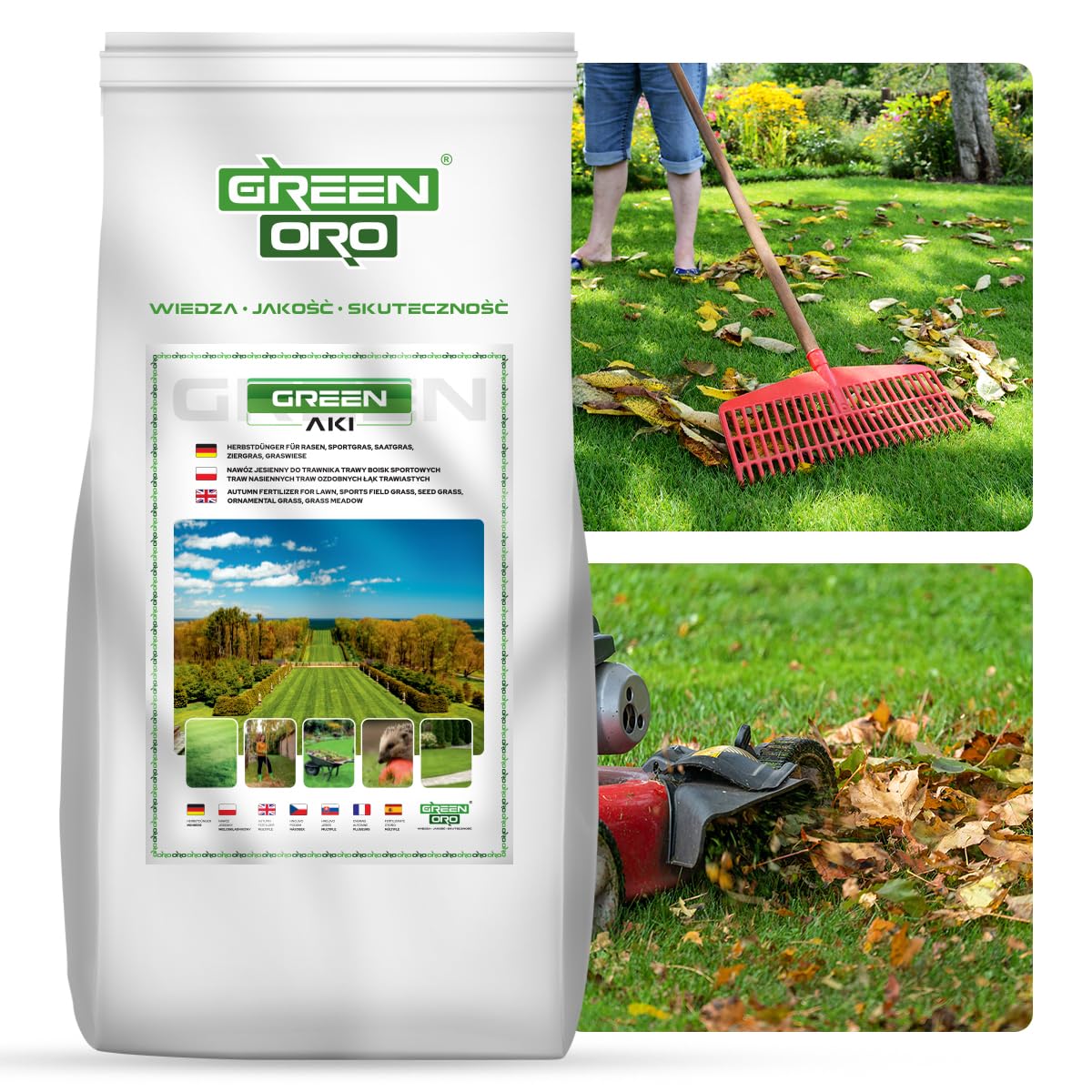 GREEN AKI 5KG - Jesienny, wysoko skoncentrowany nawóz do trawników, traw ozdobnych i traw pampasowych.