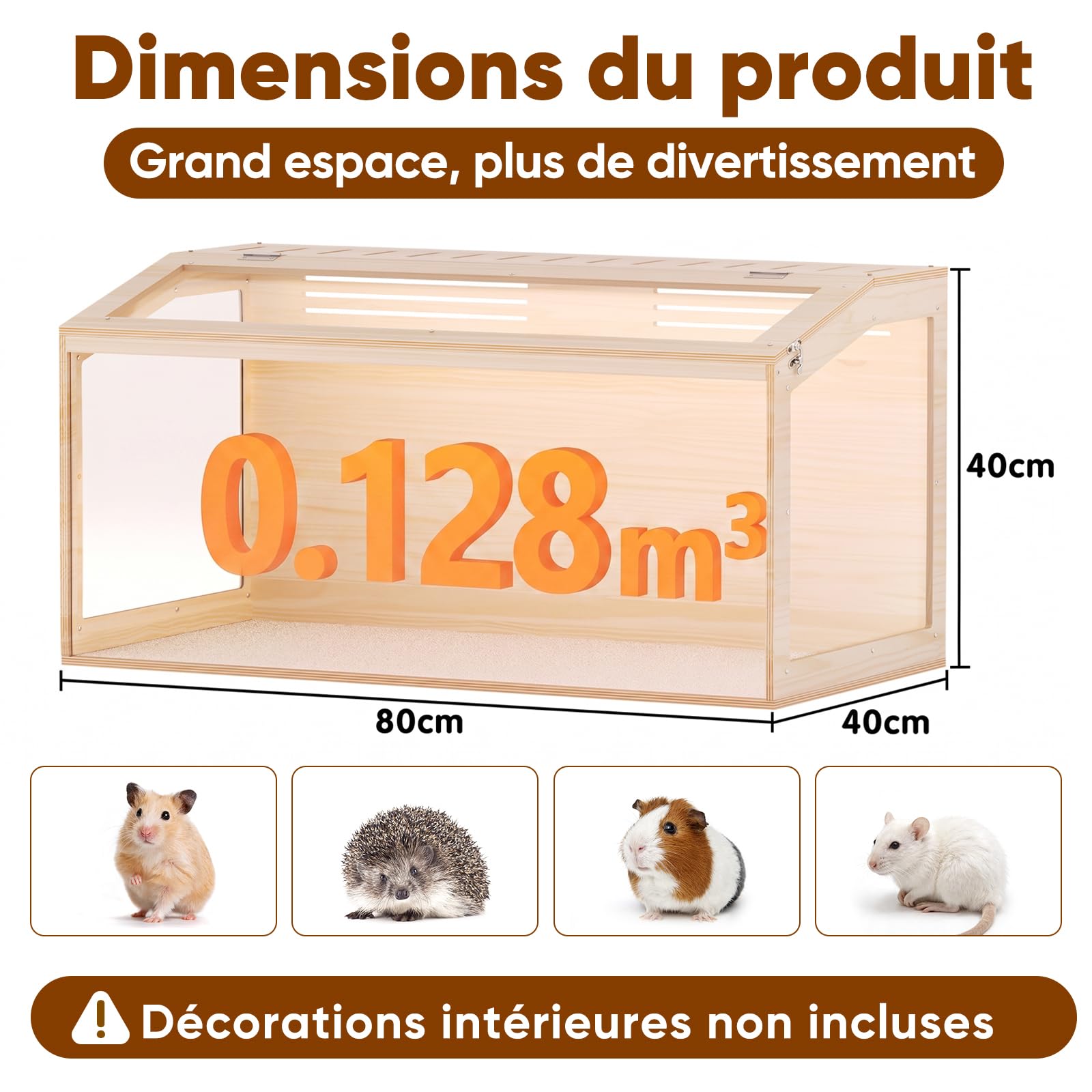 X XBEN Cage à Hamster en Bois, Toit Ouvrant & Ventilation Multiple