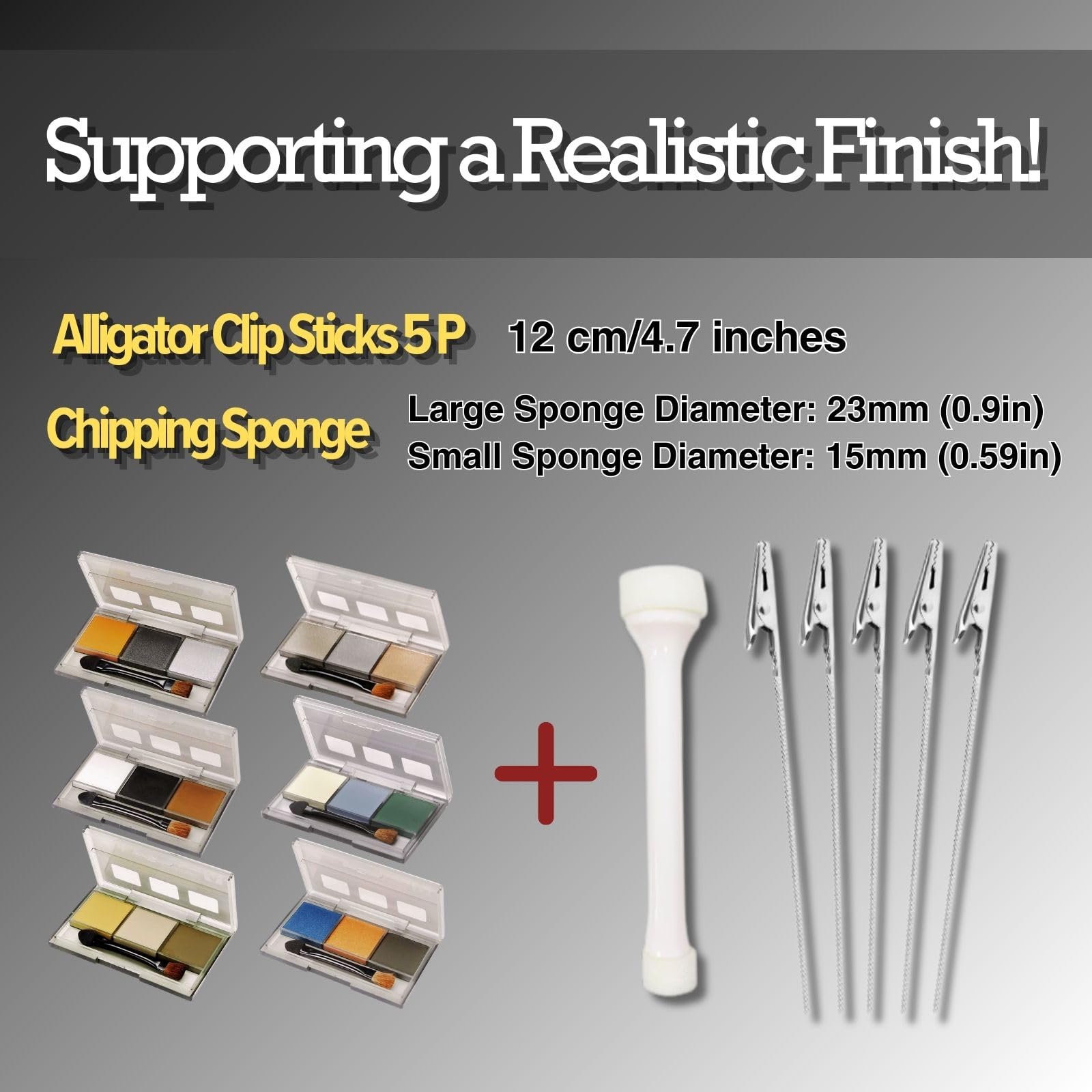Weathering Master 6-Set (A, B, C, D, E, F) with Chipping Sponge & Alligator Clip Sticks 5 Pcs Set 87079/87080/87085/87088/87098/87123 Oil Paint, Stippling, Painting Tools, Weathering Effects - Image 3