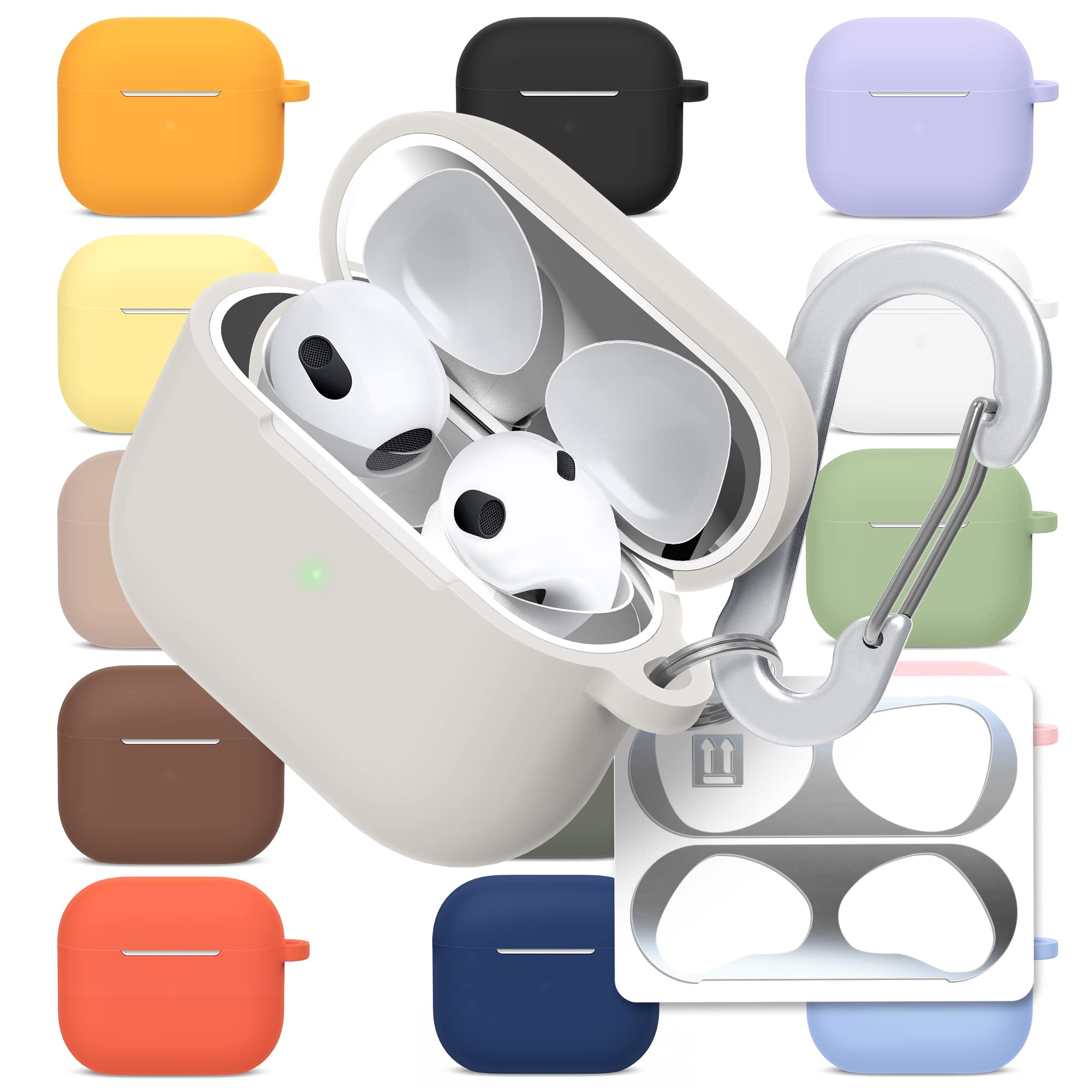 [3 in 1] AirPods Pro 3 Silicone Case + Anti-Lost Carabiner + Dust Guard Metal Film, Protective Cover with Keychain for Apple AirPods Pro3 (2025) — view 22