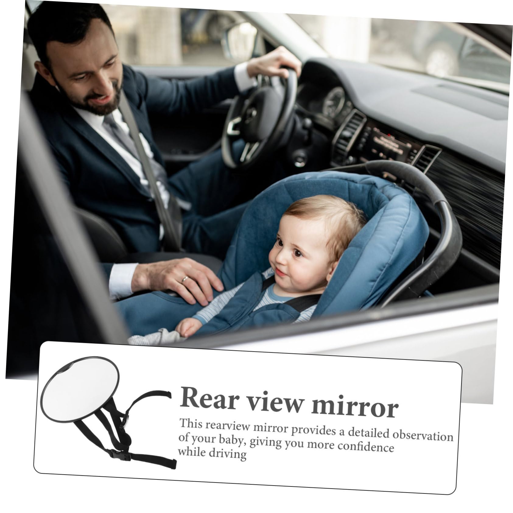 VICASKY Interior View Mirror Car Seat Car Mirror for Rearview Mirrors Carseat Mirror for Car Rear View Mirror Backseat Mirror View Car Seat Mirror Black Abs