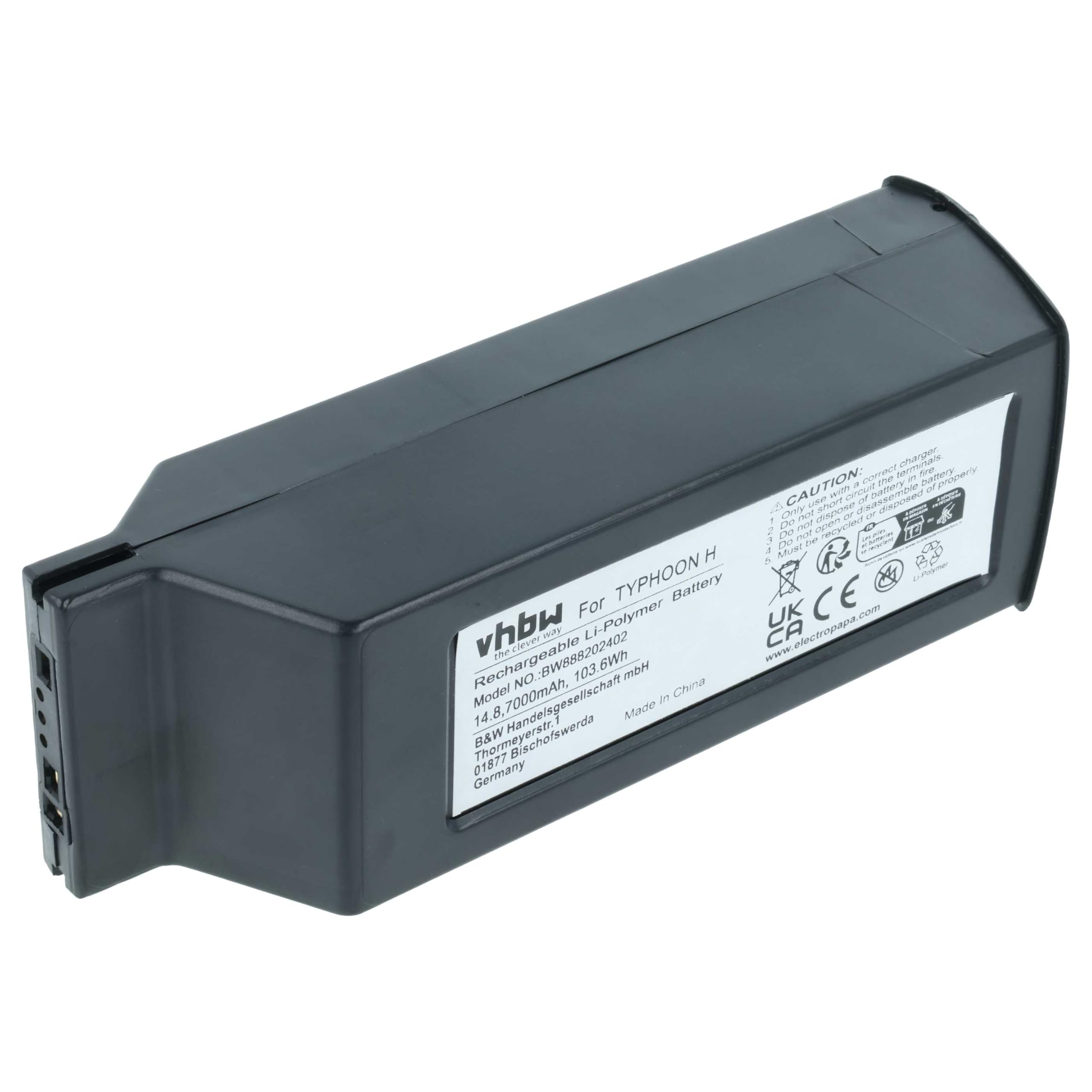 vhbw batteria compatibile con Yuneec H480, Typhoon H drone quadricottero multicottero (7000mAh, 14,8V, Li-Poly)