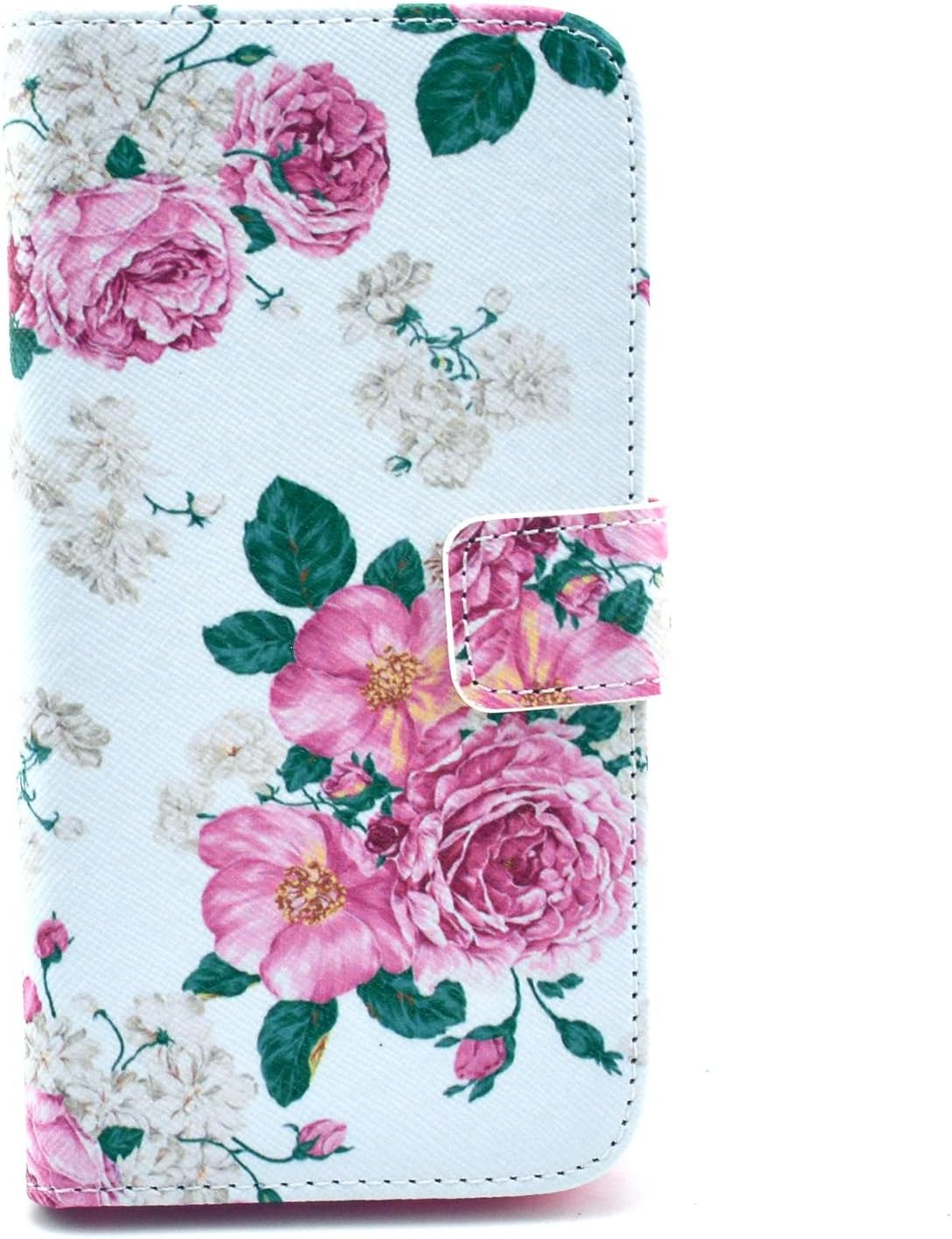LG G2 Case, Speedtek Rose Flower Pattern Premium PU Leather Wallet Flip Protective Skin Case with Magnetic Closure for LG G2 LG Optimus G2 [At&T, Sprint, T-Mobile] (Built-in Credit Card/ID Card Slot)