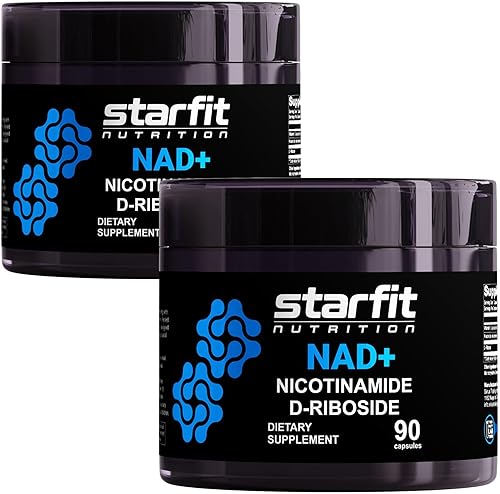 STARFIT - Nicotinamida D-ribósido (paquete de 2), Booster NAD+, suplemento de energía y enfoque, apoyo celular antienvejecimiento, total de 180