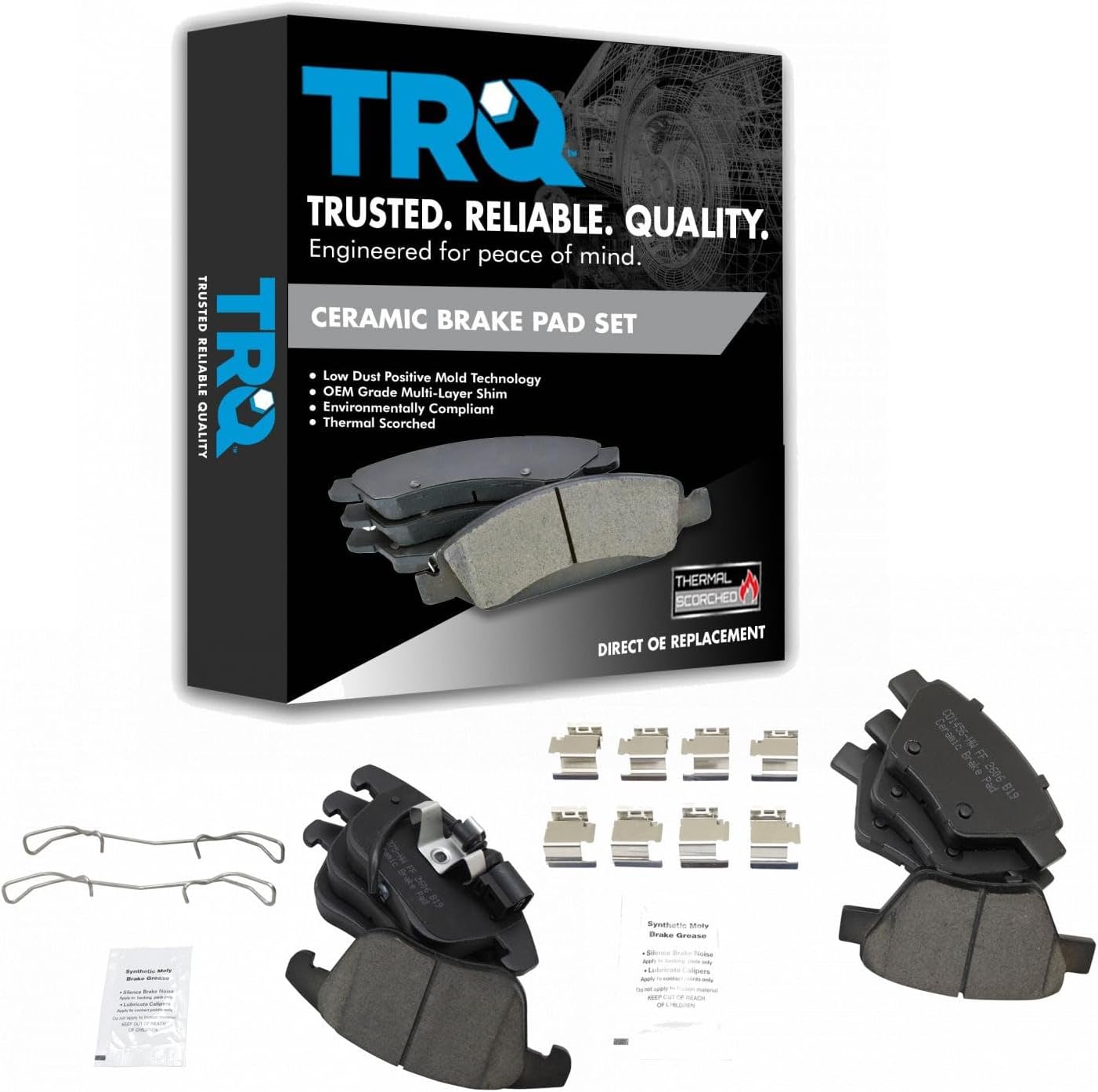 Front and rear ceramic brake pad set for VW Passat (2012-2015)
