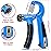 FitBeast Hand Grip Strengthener Workout Kit (5 Pack), 2 Forearm Grip Adjustable Resistance Hand Gripper, Finger Stretcher, Grip Ring & Stress Relief Grip Ball for Athletes, Sky Blue