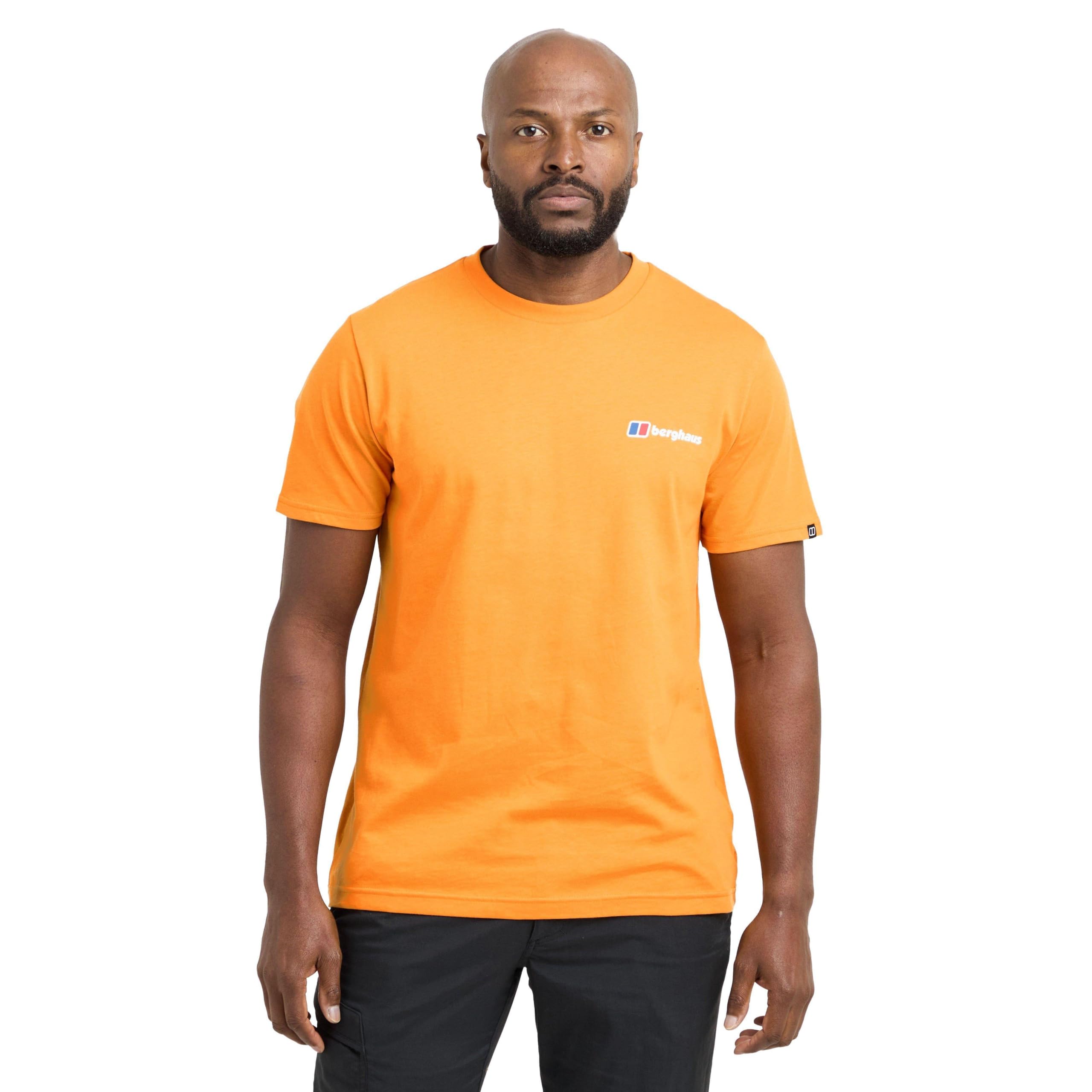 Berghaus Men's Front & Back T-Shirt | 100% Cotton Non-Technical T-Shirt, Orange, L
