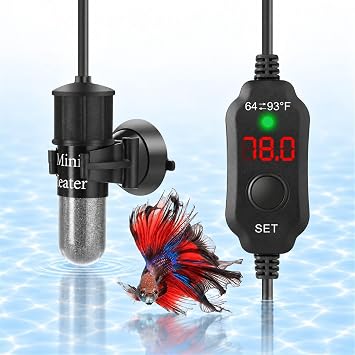 Thumb-Sized 20W Super Mini Aquarium Heater for 2-4 Gallon Small Tanks