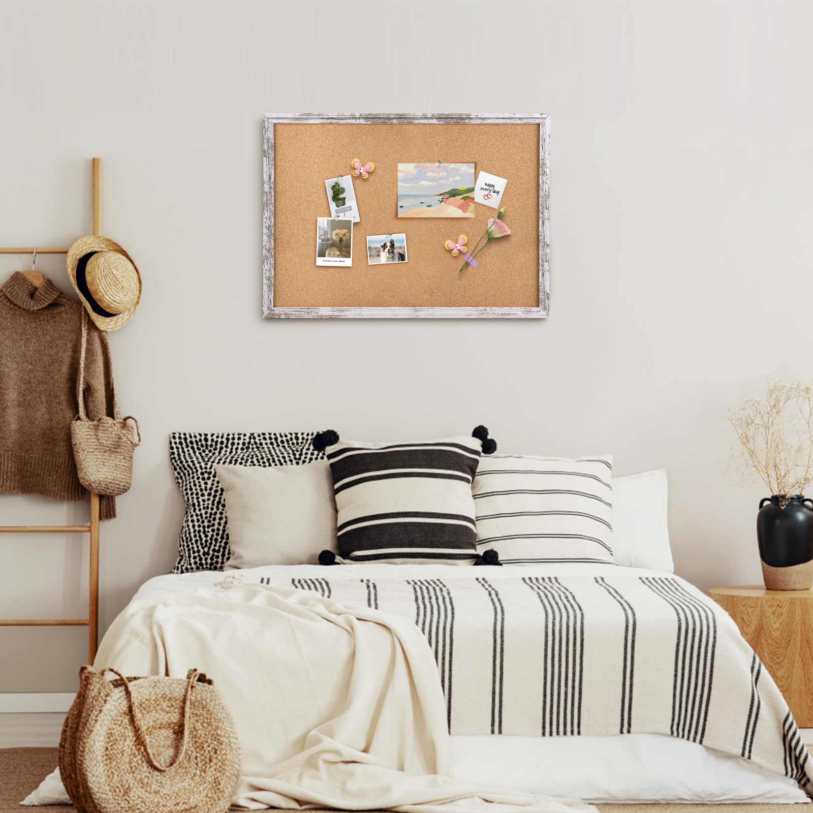 Pinnwand Aus Kork Mit Holzrahmen, 91,4x61 Cm – Für Büro, Homeoffice, Kinderzimmer & Schule