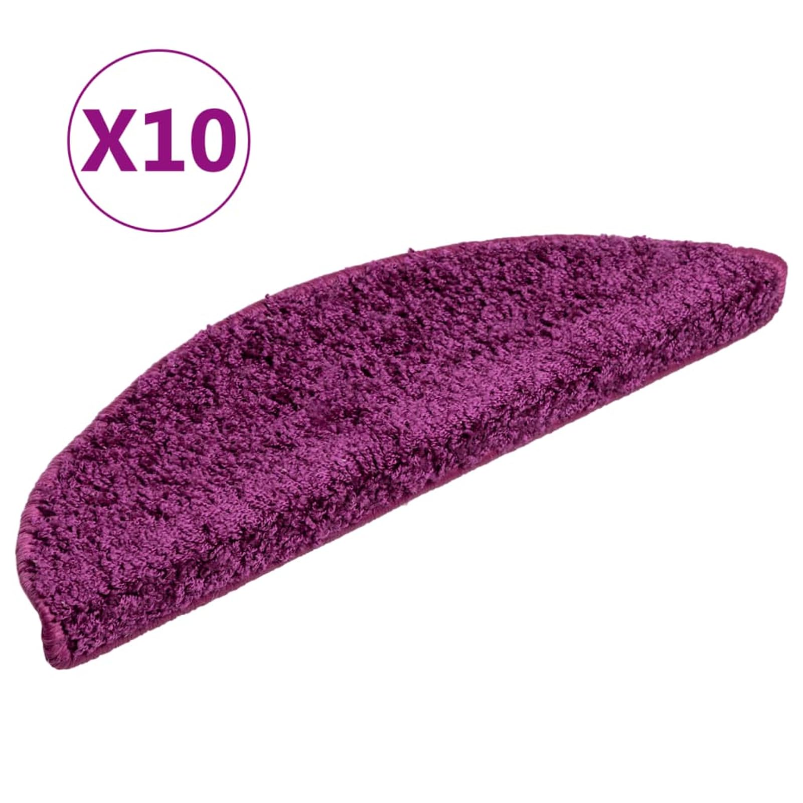 Tidyard Tapis d'escalier 10 pcs 56x17x3 cm Violet, Tapis Escalier Tapis de Sécurité pour Sol Protection, Aînés et Animaux