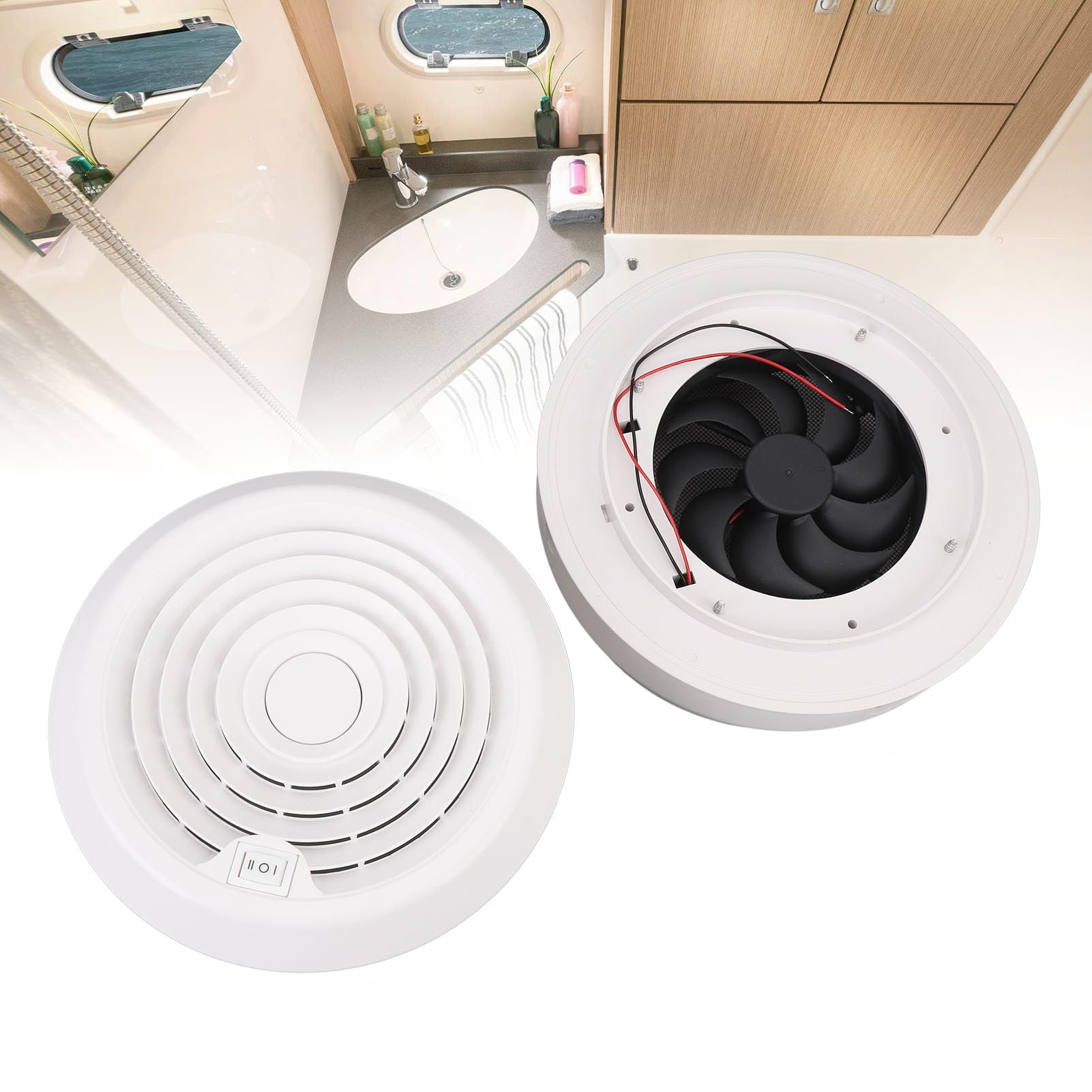 Luocute RV Lüftungsventilator - 12V Abluftventilator Für Wohnmobile & Camper | 140x130x45 Mm