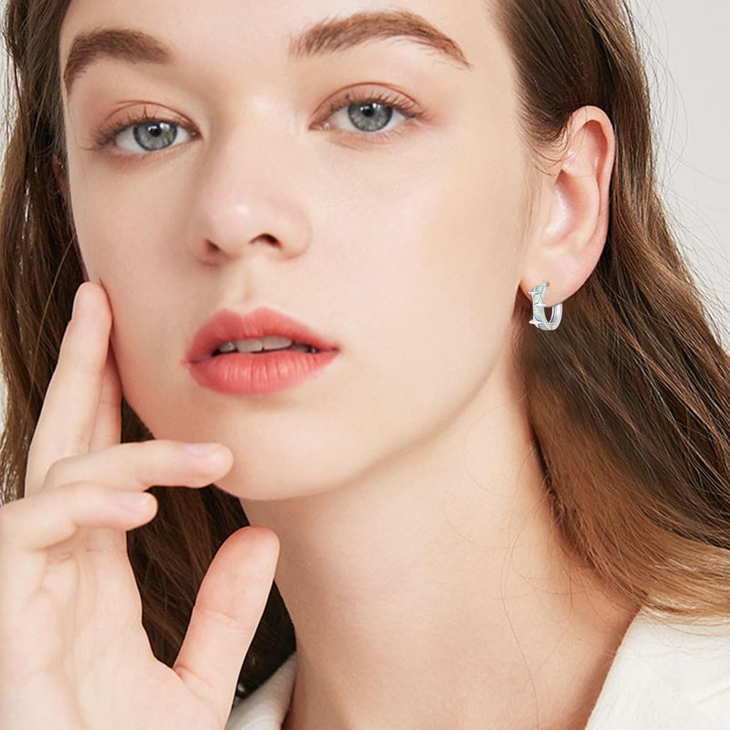 Flower Earrings for Women S925 Sterling Silver Rose/Daisy/Chrysanthemum Hoop Earrings Rose Gold Small Hoop Earrings Flower Earrings Jewelry Gifts for Birthday Christmas - Image 5