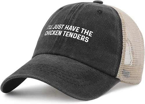 Vista 2 de I’ll Just Have The Chicken Tenders Trucker Hat Women Vintage Mesh Cap for Summer