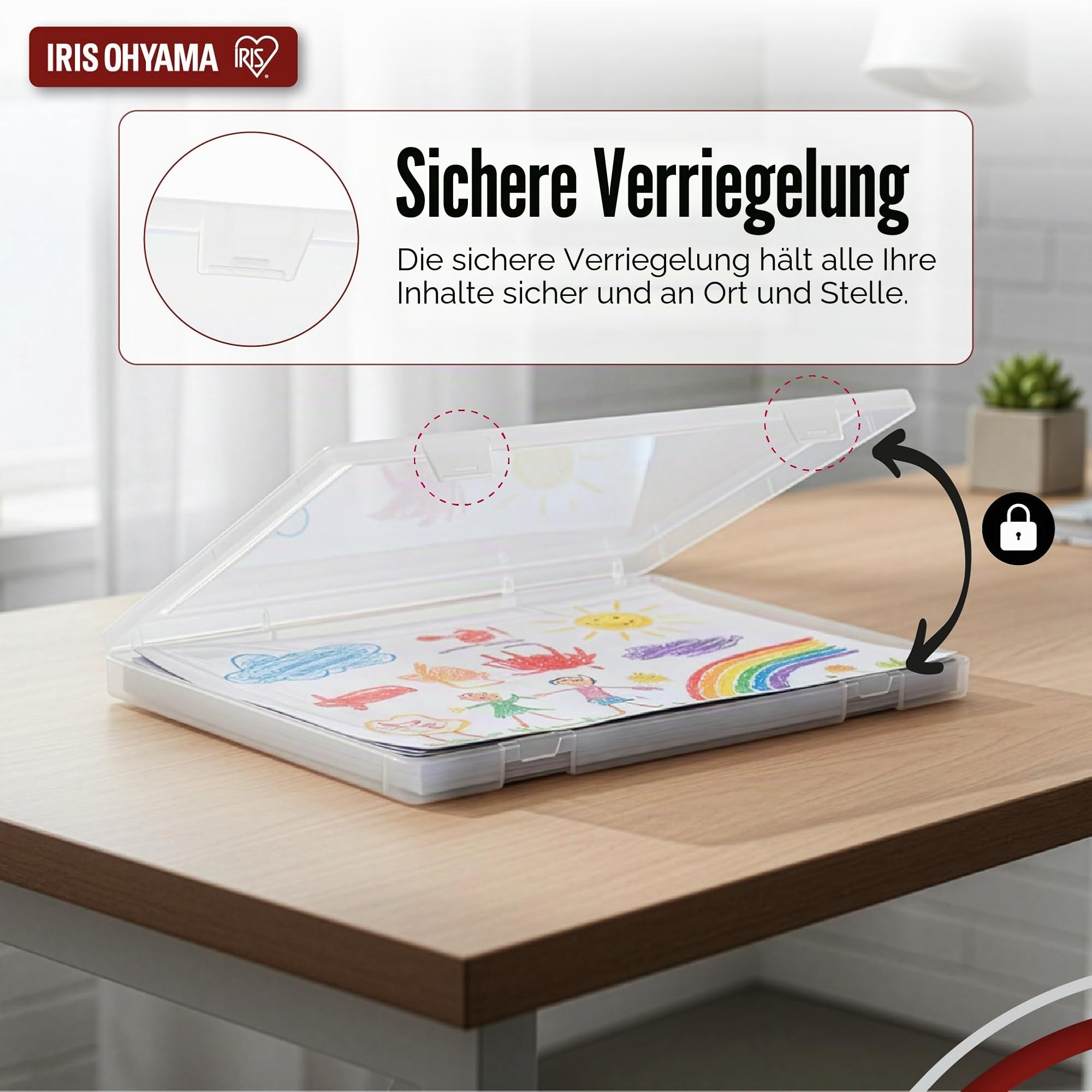 Iris Ohyama, Dokumentenbox, Ablagefächer, 10er-Set, Mix, Fassungsvermögen jeweils 150 Blatt A4, Stapelbar mit Sicherem Verschluss, BPA-frei, Büro Organizer, Dokumentenablage, PJC-A4