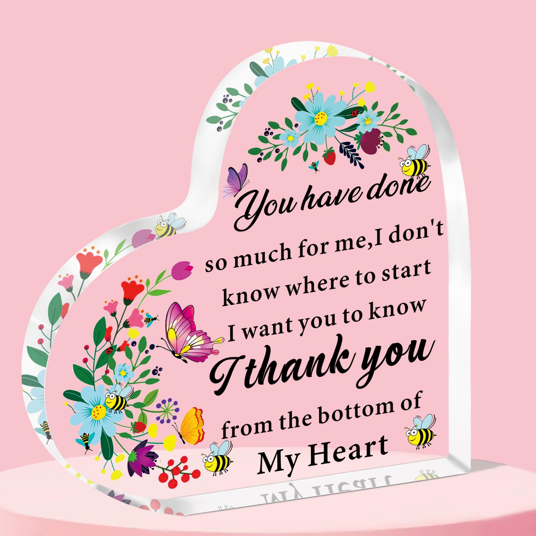 QMVMV Thank You Acrylic Plaque Gifts for Friend Volunteer Special Teacher Teaching Assistant Mentor Midwife Gift for Woman Thank You Colleague Gift