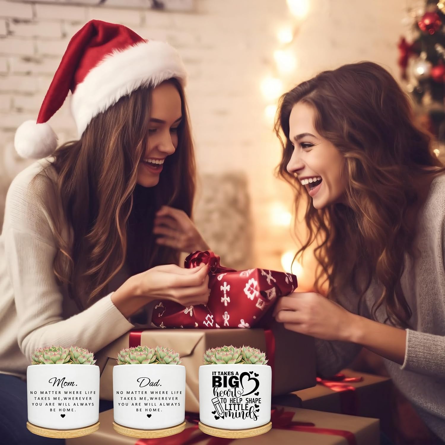 Succulent Planter Pot for Dad - Cute 3 Inch Plant Dad Gift from Daughter or Son with Bamboo Tray, Best Fathers Day Birthday Gardening Gifts for Dad, Grandpa, Husband - Image 7