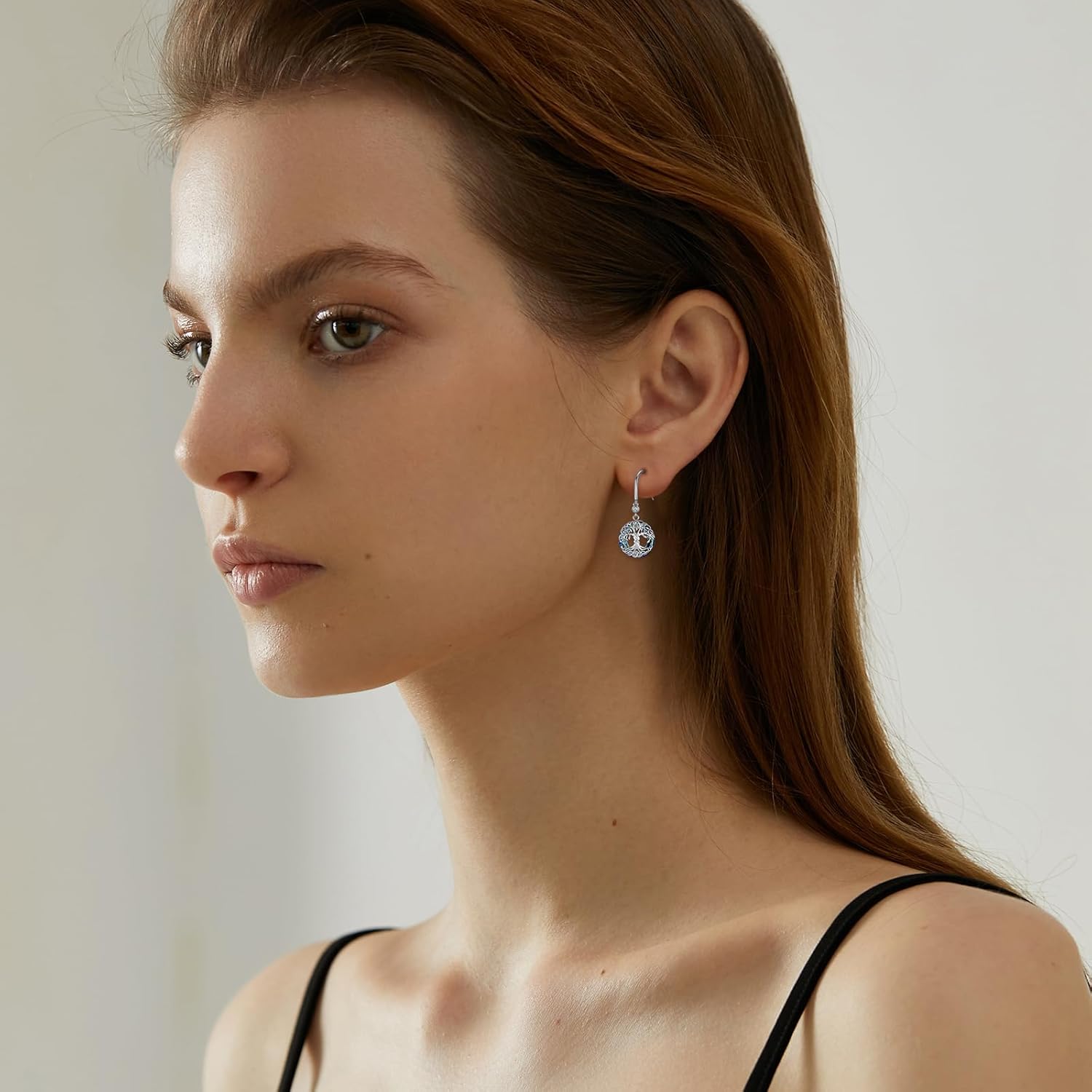 Tree of Life Earrings 925 Sterling Silver Family Tree Dangle Drop Earrings Blue Circle Crystal Jewelry Birthday Christmas Gifts for Women Mom - Image 7