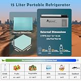 Alpicool EC15 15L Électrique Réfrigérateur Portable Réfrigérateur de Voiture 12/24V Camping congélateur pour Maison,voiture ou camion 20°C à -20°C (Batterie non incluse) - 5