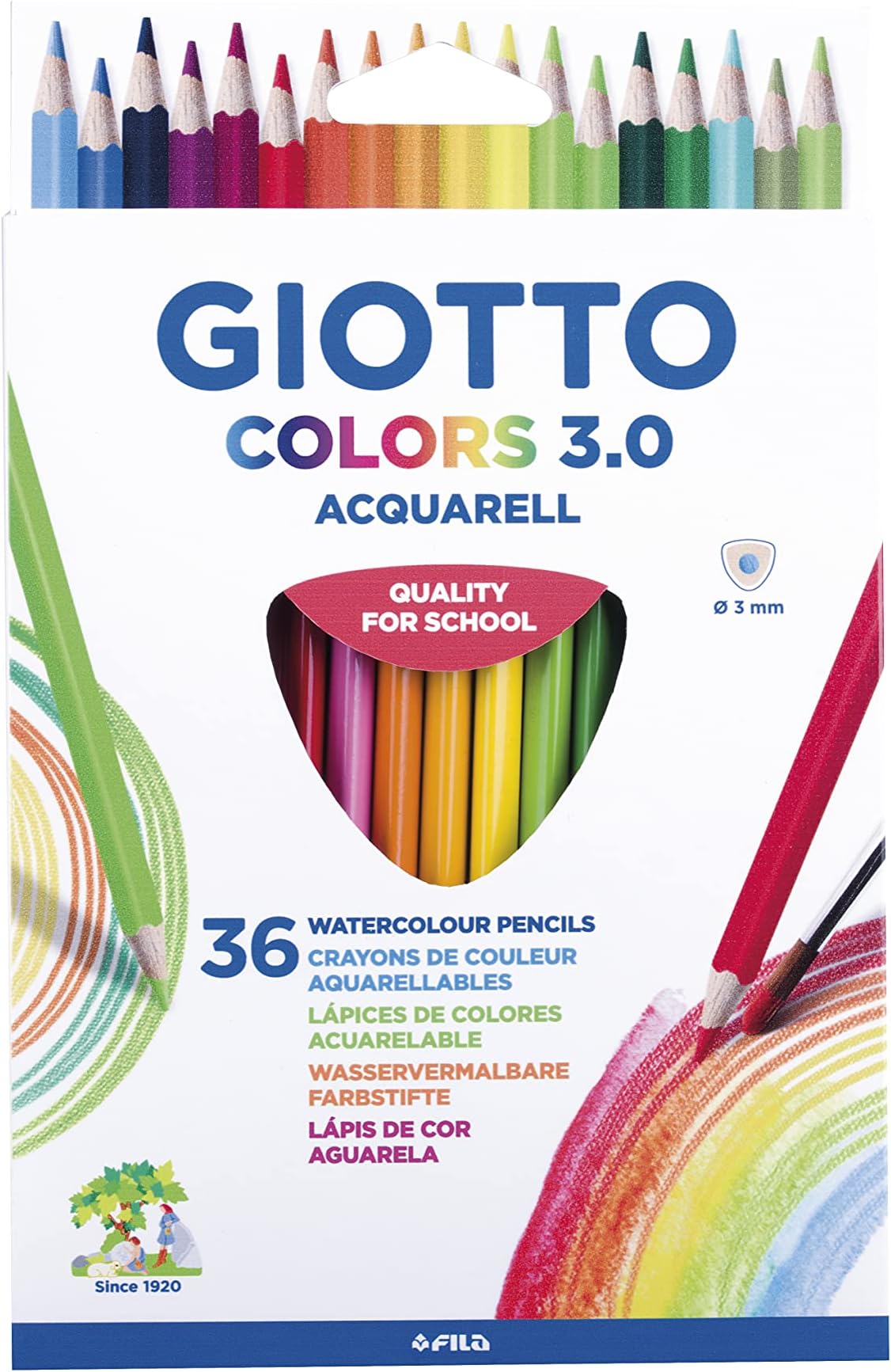GIOTTO Stilnovo - Boîte De 84 Crayons De Couleur - Mines 3,3mm - Corps Hexagonal