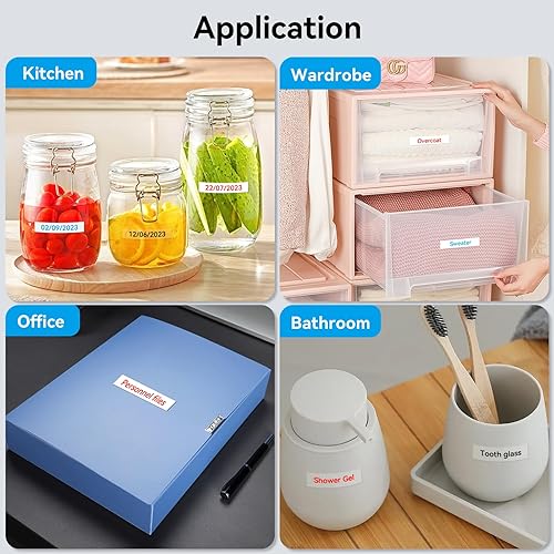 Miniatura 6 de Paquete de 5 cintas de color laminadas de 0.019 in, compatibles con Brother P Touch TZe-131, 132, 133, 232, 233, 0.47 (negroRdazul sobre