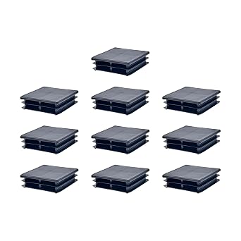 Outwater Plastic 2-1/2" Square Insert End Caps for Tubing, Finishing Plug for Square Tubing Chair Glide, Floor Protector, Fits Multi Gauge Tubing, USA Made, 10 Pack