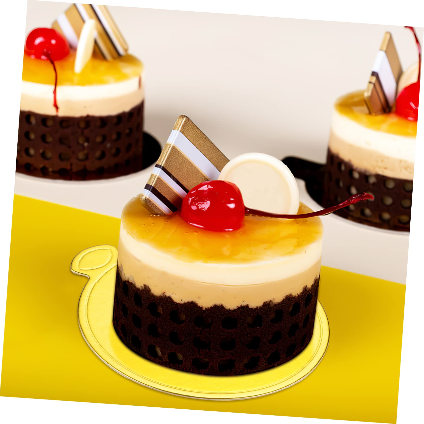 DECHOUS Tavola per Torta in Carta, Supporti Rotondi e Quadrati Vassoio per Decorazione Dessert, 200 Pezzi, Anti-Grasso, per Cake Shops