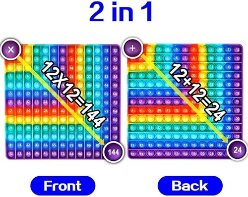 Miniatura 4 de EK-Memory-fish Juego de mesa de multiplicación digital de mesa de multiplicación, adición y multiplicación en uno, juguete de punta de dedo arcoíris