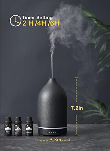 Miniatura 3 de VIVITEST Difusores para el hogar, difusor de aceite esencial de piedra de 6.8 fl oz, difusor de aceite de cerámica, aromaterapia ultrasónica para