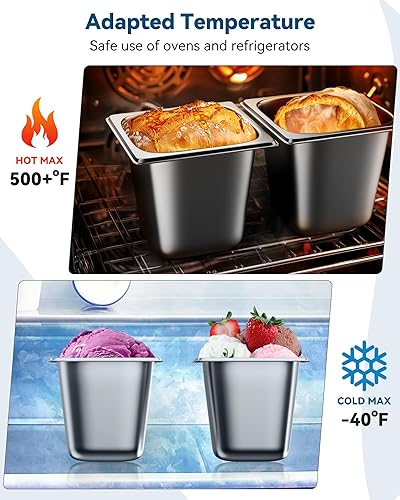 Miniatura 4 de Pan de hotel de 6 pulgadas de profundidad para mesa de vapor, 6 unidades, tamaño 16, sartén de hotel de calibre 22, acero inoxidable, antiatascos