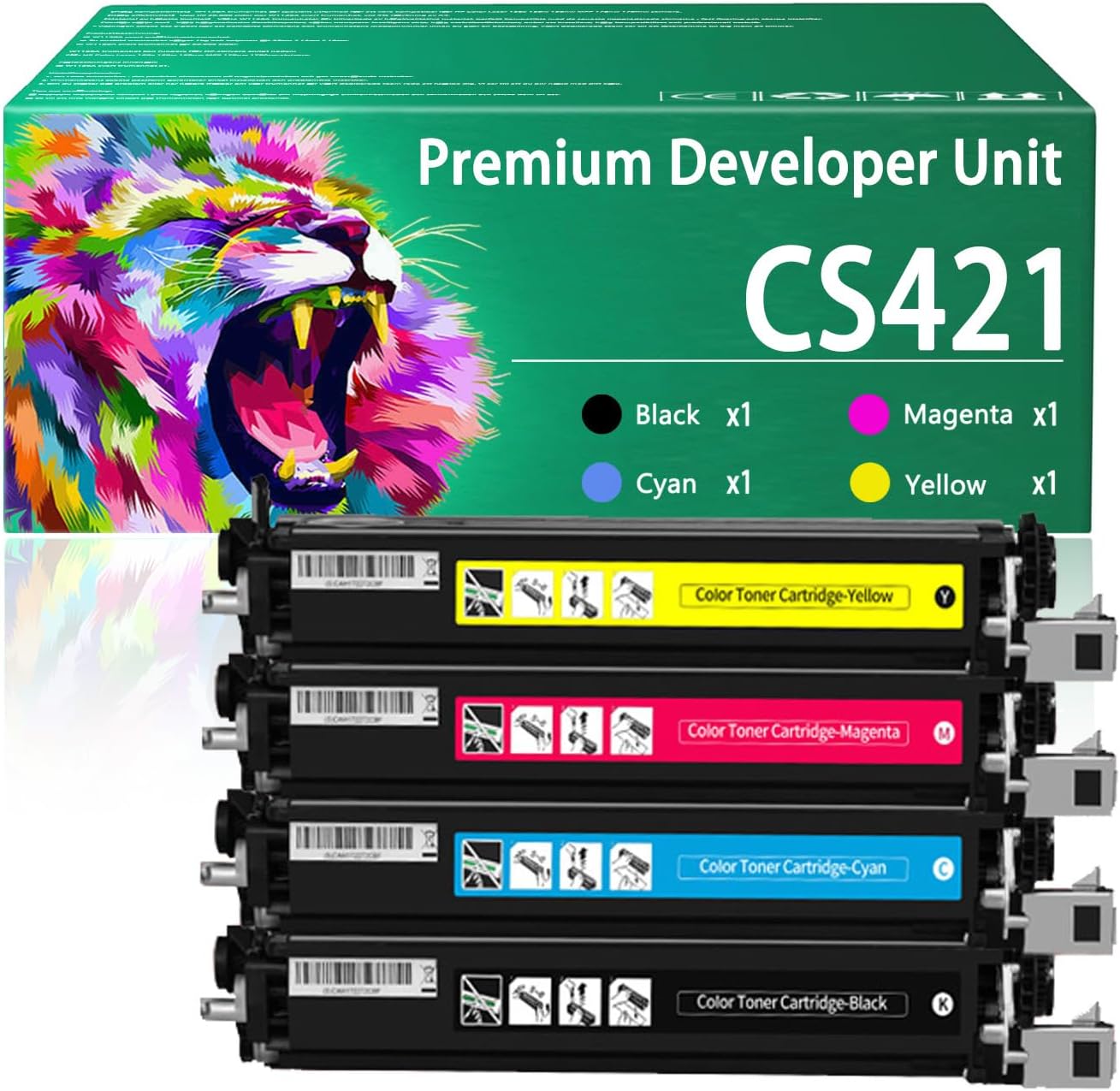 CS421 Developer Unit Compatible for Lexmark CS421 78C0Z10 78C0Z20 78C0Z30 78C0Z40 Developer Unit Work for Lexmark CS321 CS421 CS521 CS621 CS622 CX421 CX521 Printers
