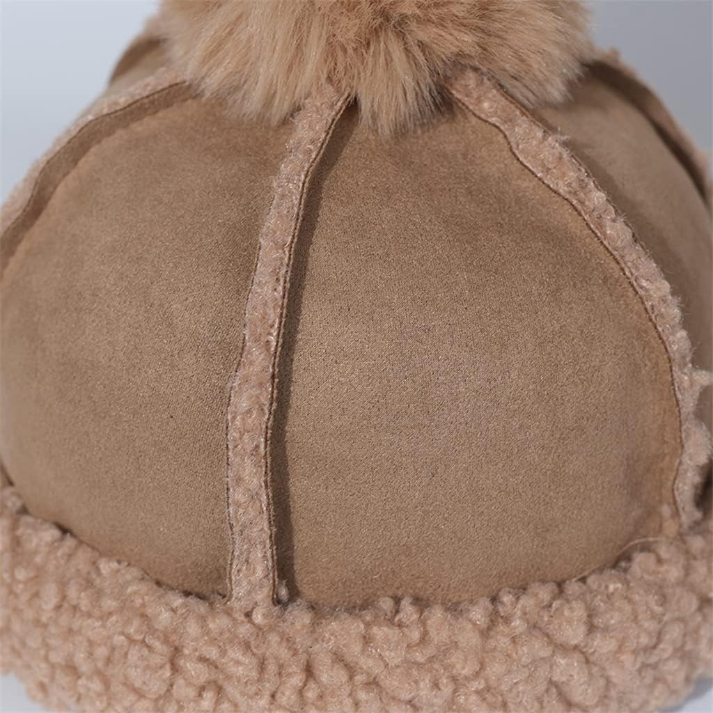 Winter Thick Warm Hat Ball Women's Faux Wool Women Ladies Plush