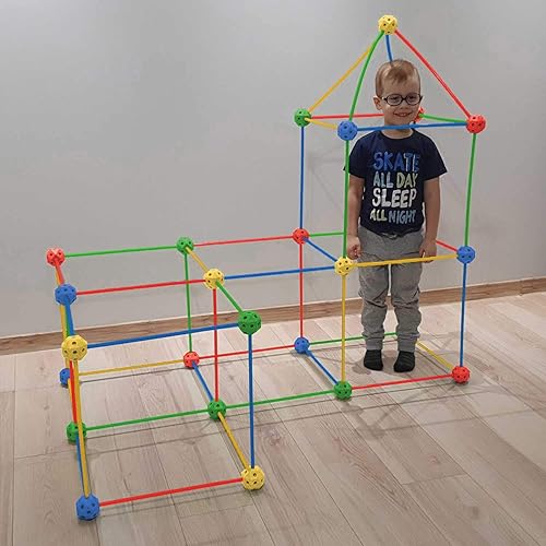 Miniatura 7 de Shape28 - Kit de construcción de fortalezas  85 piezas con bolsa de almacenamiento  Kit de construcción de fuertes multicolor  85 piezas con bolsa